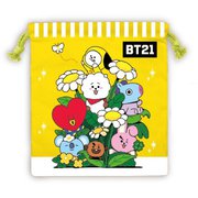 BT21 巾着 イエロー [キャラクターグッズ]