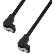 高耐久ナイロンメッシュSATAケーブル ラッチ付き両側下L 30cm ブラック GR-SATA-LL30