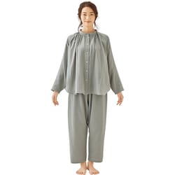 ダブルガーゼ うるふわパジャマ ペールグレー M～L