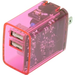 USB AC充電器 2.4A USB-A×2 Smart IC搭載 スイングプラグ採用 ピンク IMAC2UA24CLPK