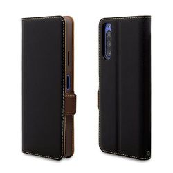 6959XP104BO [Xperia 10 IV用 手帳型ケース 薄型 スタンド機能 サイドマグネット BK×DBR]
