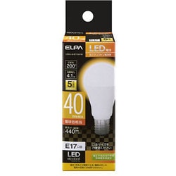 LED電球 ミニクリプトン球形 口金E17 40W形 電球色 5年保証 LDA4L-G-E17-G4104