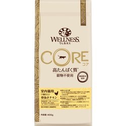 ウェルネス コア（高たんぱく質・穀物不使用）室内猫用 骨抜きチキン [猫用 キャットフード 400g 1歳以上 国内正規販売品]