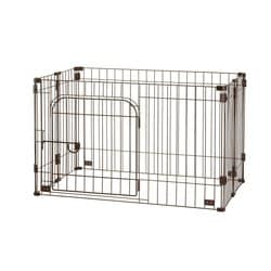 ペット用サークル ゲート 犬用 ゲートにできるペットサークル 90-60 ブラウン