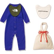 ロングスリーブロンパース＆2Pビブ B L/S Rompers & 2P Bib NTB62204 ラピスブルー(LB) 80サイズ [アウトドア トップス ベビー]