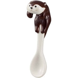 スプーン 8cm カワウソ 陶器 チョコ KW-92513