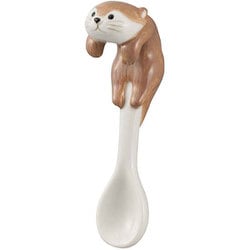 スプーン 8cm カワウソ 陶器 ラテ KW-92514