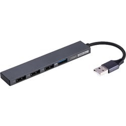 極薄アルミUSBハブSTIX Aコネクタ USB3.2Gen1＋2.0 4ポートハブ グレー UH-3254GY