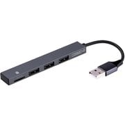 極薄アルミUSBハブSTIX Aコネクタ USB2.0 3ポートコンボ グレー COM-2MSD083GY