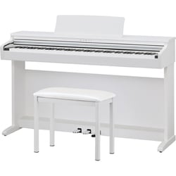 電子ピアノ 88鍵 プレミアムホワイトサテン調 固定椅子 ヘッドフォン付き KDP120W