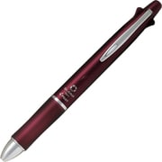 多機能ペン Dr.グリップ 4+1 油性ボールペン 0.5mm 極細 黒・赤・青・緑 シャープ0.5mm アッシュメタルボルドー BKHDF1SEF-ABO