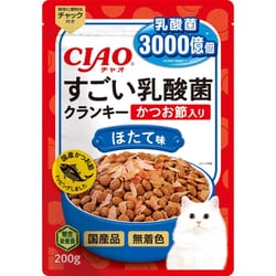 CIAO すごい乳酸菌クランキー かつお節入り ほたて味 200g P-253 [キャットフード]