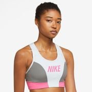 AS W NK DF SWSH LOGO CB BRA DQ5135 043 PURE PLATINUM/FLAT PEWTER/PINKSICLE Lサイズ [スポーツブラ]