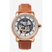 A0697 C1 D5 H2 S13 B1 Arabesque Collection カスタムウォッチ 自動巻き メンズ / ケース：RG / ダイアル：シルバー・アラビア数字（1） / ハンズ：ブルー / ストラップ：Maschile キャメルブラウン / ピンバックル：ローズゴールド