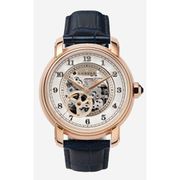A0740 C1 D6 H1 S5 B4 Arabesque Collection カスタムウォッチ 自動巻き メンズ / ケース:RG / ダイアル:シルバー・アラビア数字(2) / ハンズ:ローズゴールド / ストラップ:Imperatore ダークブルー・ウォータープルーフ / Dバックル:ステンレスシルバー