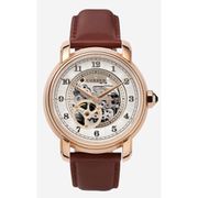 A0768 C1 D6 H1 S12 B4 Arabesque Collection カスタムウォッチ 自動巻き メンズ / ケース:RG / ダイアル:シルバー・アラビア数字(2) / ハンズ:ローズゴールド / ストラップ:Maschile レッドブラウン / Dバックル:ステンレスシルバー