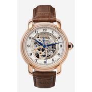 A0818 C1 D6 H2 S7 B2 Arabesque Collection カスタムウォッチ 自動巻き メンズ / ケース:RG / ダイアル:シルバー・アラビア数字(2) / ハンズ:ブルー / ストラップ:Imperatore ブラウン・ウォータープルーフ / ピンバックル:ステンレスシルバー