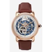 A1056 C1 D8 H1 S12 B4 Arabesque Collection カスタムウォッチ 自動巻き メンズ / ケース:RG / ダイアル:シルバー・ブルー / ハンズ:ローズゴールド / ストラップ:Maschile レッドブラウン / Dバックル:ステンレスシルバー