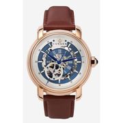 A1128 C1 D8 H2 S12 B4 Arabesque Collection カスタムウォッチ 自動巻き メンズ / ケース:RG / ダイアル:シルバー・ブルー / ハンズ:ブルー / ストラップ:Maschile レッドブラウン / Dバックル:ステンレスシルバー