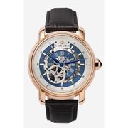 A1137 C1 D8 H2 S15 B1 Arabesque Collection カスタムウォッチ 自動巻き メンズ / ケース:RG / ダイアル:シルバー・ブルー / ハンズ:ブルー / ストラップ:Nobilta ディープブラウン / ピンバックル:ローズゴールド