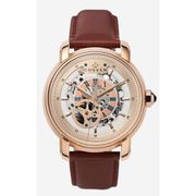 A0909 C1 D7 H1 S12 B1 Arabesque Collection カスタムウォッチ 自動巻き メンズ / ケース:RG / ダイアル:シルバー・ローズゴールド / ハンズ:ローズゴールド / ストラップ:Maschile レッドブラウン / ピンバックル:ローズゴールド