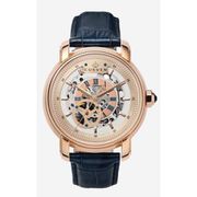 A0918 C1 D7 H1 S14 B2 Arabesque Collection カスタムウォッチ 自動巻き メンズ / ケース:RG / ダイアル:シルバー・ローズゴールド / ハンズ:ローズゴールド / ストラップ:Imperatore ブルー / ピンバックル:ステンレスシルバー
