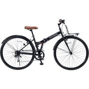 クロスバイク 折りたたみシティクロス 390mm 27インチ 6段変速 DE-601 マットブラック