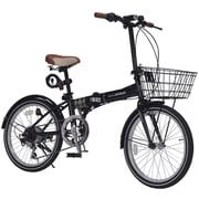 折りたたみ自転車 20型 6段変速 オールインワン MF-206 ブラック
