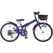 折りたたみ自転車 ジュニア向け MTB 22インチ 6段変速 CIデッキ付き ブルー M-822F ブルー