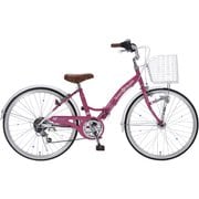 ジュニアサイクル 24インチ 6段変速 折りたたみ機能付き ピンク M-804F ピンク