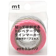 mtトレハリ 詰替用テープセットD ストライプ(ストライプ蛍光ピンク、ストライプ金、ストライプ銀) MTTCP05
