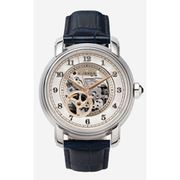 A1890 C2 D6 H1 S5 B2 Arabesque Collection カスタムウォッチ 自動巻き メンズ / ケース:SS / ダイアル:シルバー・アラビア数字(2) / ハンズ:ローズゴールド / ストラップ:Imperatore ダークブルー・ウォータープルーフ / ピンバックル:ステンレスシルバー