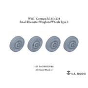 P35-101 1/35 WW II ドイツ重装甲車Sd.Kfz.234用小径ホイール自重変形タイヤセットType.1（3D ドラゴン用） [1/35スケール ディティールアップパーツ]