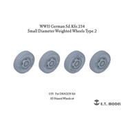 P35-102 1/35 WW II ドイツ重装甲車Sd.Kfz.234用小径ホイール自重変形タイヤセットType.2（3D ドラゴン用） [1/35スケール ディティールアップパーツ]