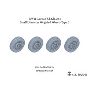 P35-103 1/35 WW II ドイツ重装甲車Sd.Kfz.234用小径ホイール自重変形タイヤセットType.3（3D ドラゴン用） [1/35スケール ディティールアップパーツ]