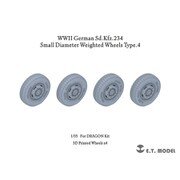 P35-104 1/35 WW II ドイツ重装甲車Sd.Kfz.234用小径ホイール自重変形タイヤセットType.4（3D ドラゴン用） [1/35スケール ディティールアップパーツ]