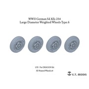 P35-106 1/35 WW II ドイツ重装甲車Sd.Kfz.234用大径ホイール自重変形タイヤセットType.6（3D ドラゴン用） [1/35スケール ディティールアップパーツ]