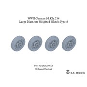 P35-108 1/35 WW II ドイツ重装甲車Sd.Kfz.234用大径ホイール自重変形タイヤセットType.8（3D ドラゴン用） [1/35スケール ディティールアップパーツ]