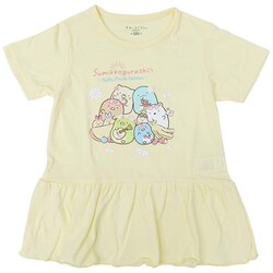 22863061 すみっコぐらし KIDS フルーツ 裾フリル Tシャツ YELLOW 130cm [キャラクター衣料品]