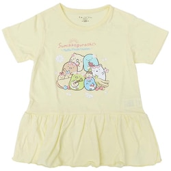 22863061 すみっコぐらし KIDS フルーツ 裾フリル Tシャツ YELLOW 140cm [キャラクター衣料品]
