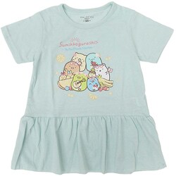 22863061 すみっコぐらし KIDS フルーツ 裾フリル Tシャツ SAX 130cm [キャラクター衣料品]