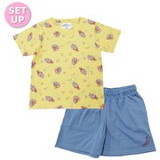 22863077 ミニオンズ KIDS ボブ＆ティム ルームウェア セットアップ 上下セット YELLOW 150cm [キャラクター衣料品]