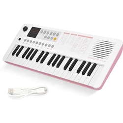 ONETONE ワントーン 電子キーボード ミニ37鍵盤 LEDディスプレイ搭載 USB-MIDI対応 USBケーブル付き ホワイトピンク OTK-37M/WHPK