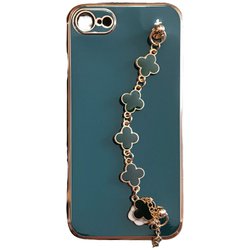 SP-IPSE3CLSH-GR [iPhone SE（第3世代/第2世代）/8/7用 Clover Shoulder Strap case]