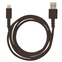 Lightning するん シリコンケーブル 1m MFI認証 ダークブラウン QL-0408DB