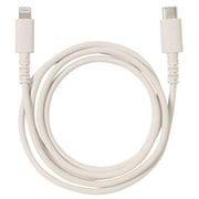 USB Type-C/Lightning するん シリコンケーブル PD対応 MFI認証 1m ホワイト QL-0410WH