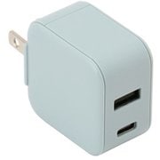 USB急速充電器 USB PD（パワーデリバリー）/QC（クイックチャージ）対応 20W USB-C×1/USB-A×1 ブルー QU-028BL