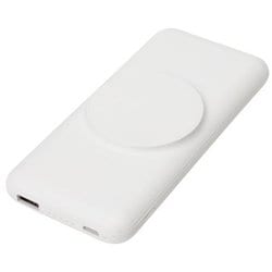 マグネット式 ワイヤレスリチウムバッテリー 10000mAh ホワイト QXW-0501WH