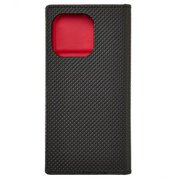 359704 [iPhone 13 Pro用 ケース Booktype Case ブラック×レッド]