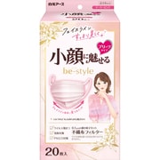 ビースタイル プリーツタイプ ふつうサイズ ドーリーピンク 20枚入 [女性用 小顔魅せ 耳が痛くない 不織布 大容量]